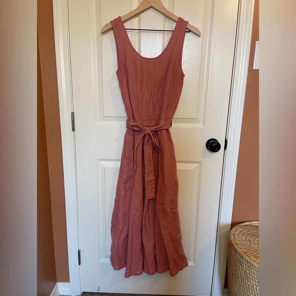 notPERFECTLINEN Rust Midi Dress